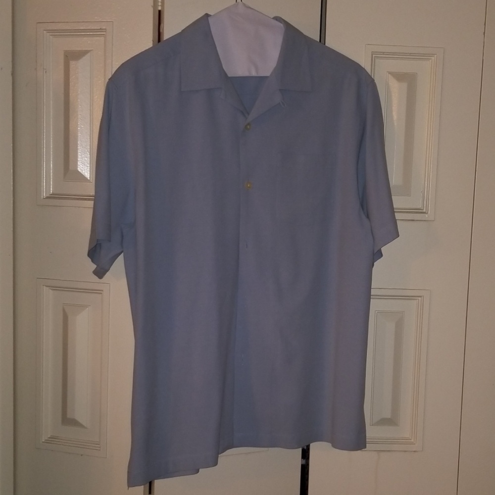 Tommy Bahama light blue button up Silk Shirt